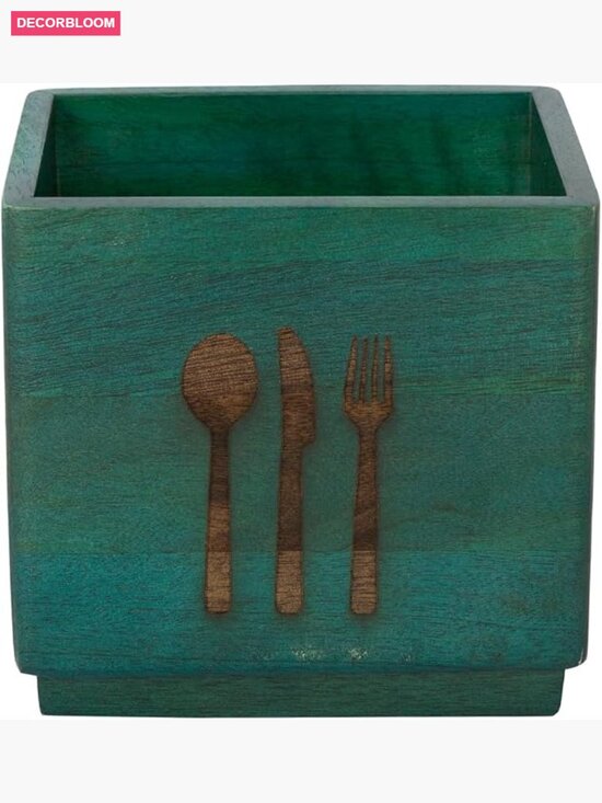 Other - Handcrafted Mango Wood Utensil Holder – Kitchen Tool Crock & Countertop